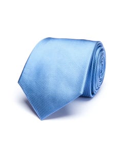 Cravatta tinta unita azzurra 100% seta_0