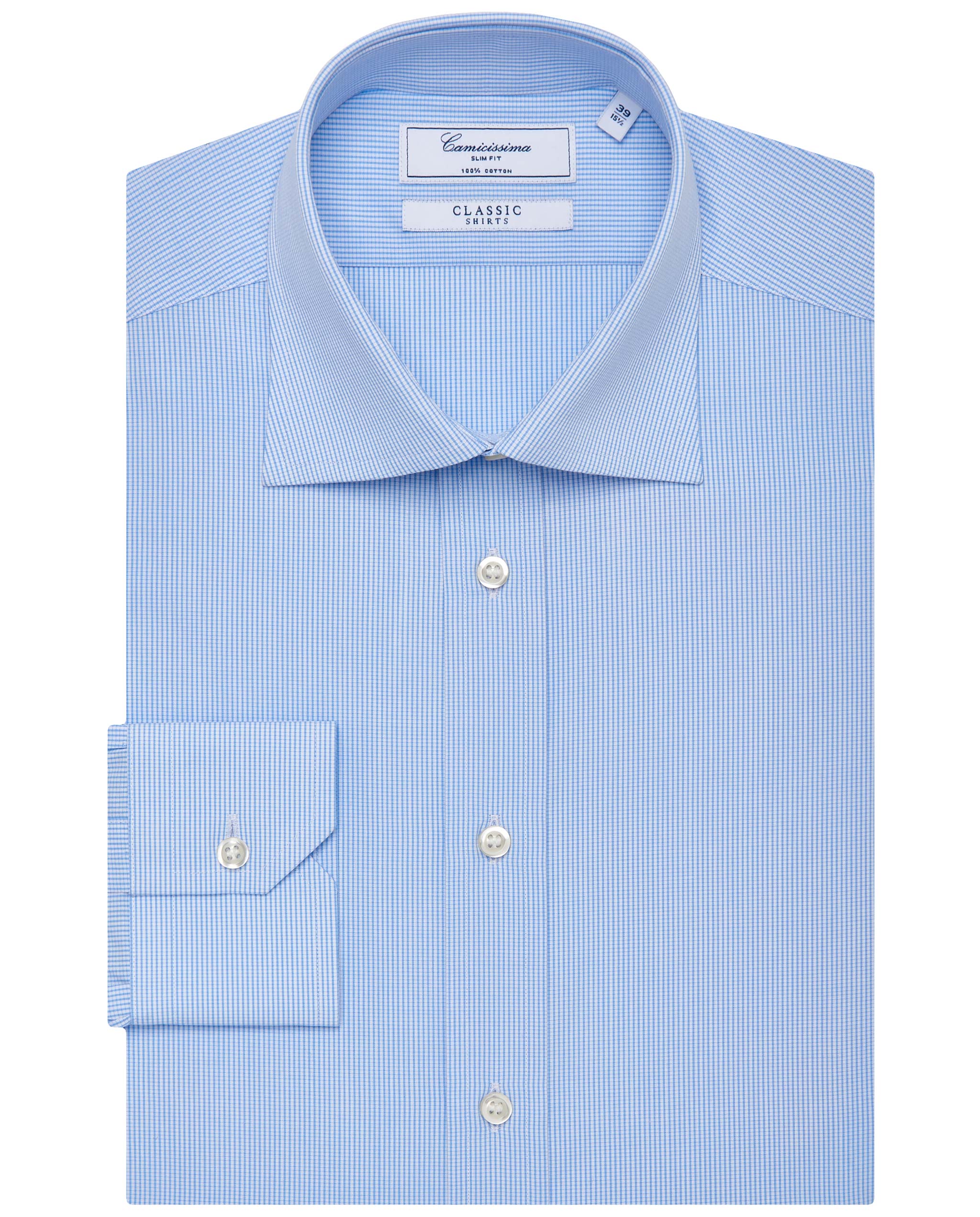 Camicia classica azzurra semi francese francese Camicissima