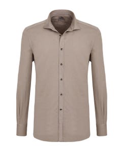 Camicia trendy marrone chiaro, slim francese_0