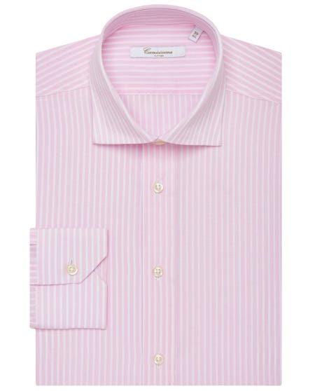 Camicia fancy a righe rosa francese_0