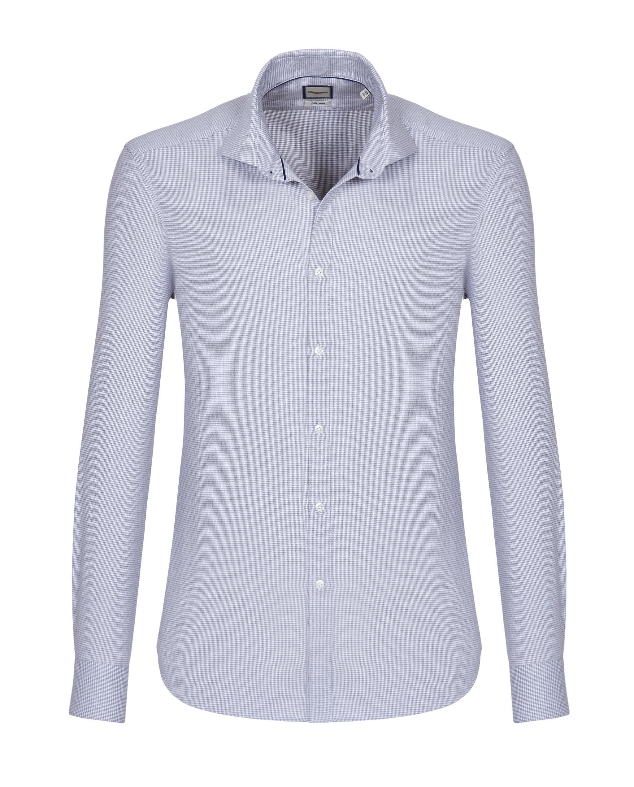 CAMICIA MANICA LUNGA IN DOBBY DI COTONE WIDE COLLAR (147)