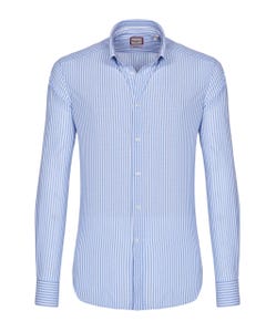 Camicia trendy a righe azzurre e bianche con microfantasia, extra slim button down_0