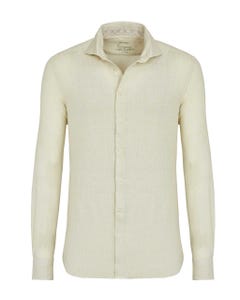 Camicia trendy in lino beige, slim 103rh- francese_0