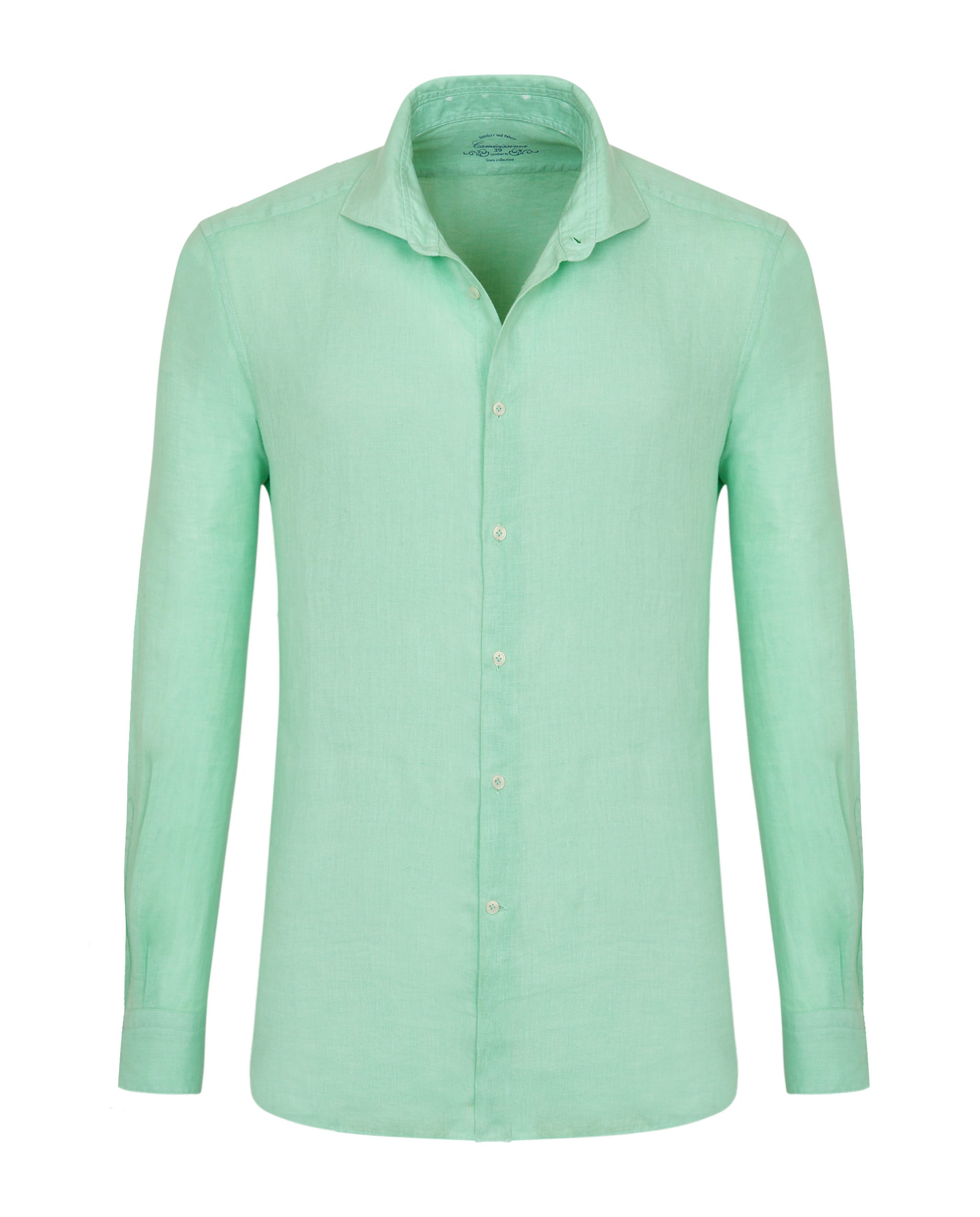 Camicia trendy in lino verde chiaro 103rh francese Camicissima