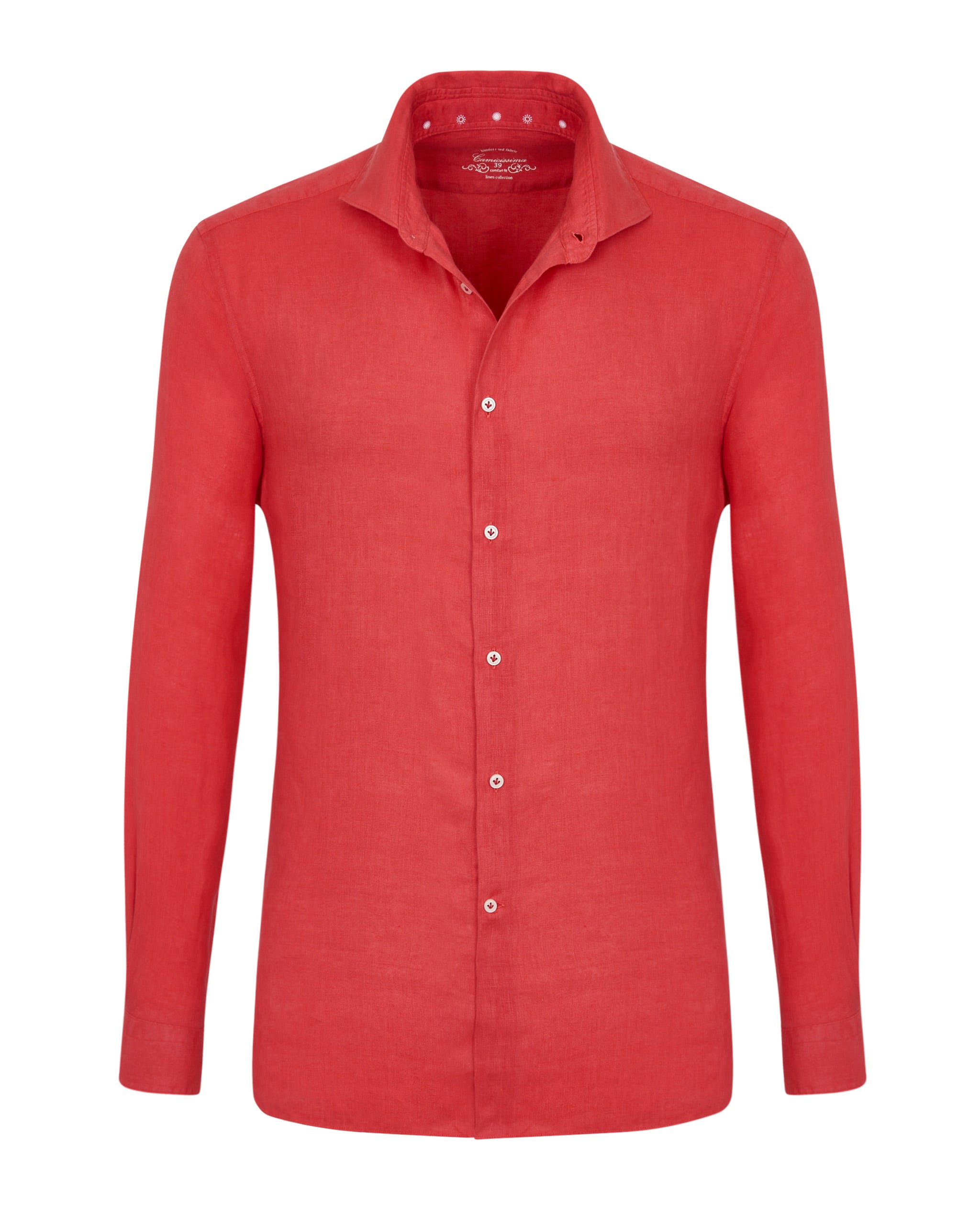 Camicia lino rossa outlet