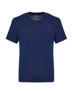 T-shirt basica blu con taschino_0