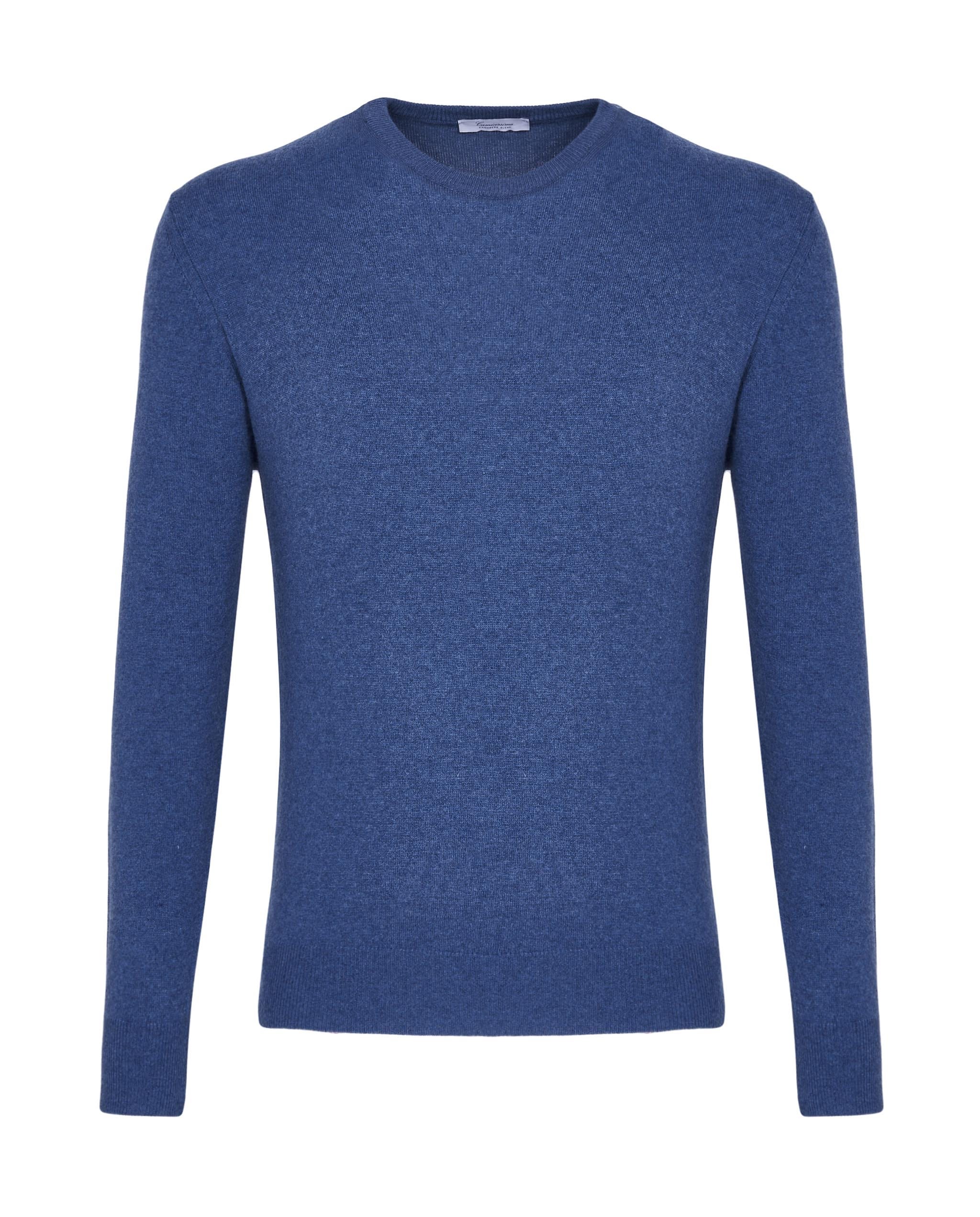 MAGLIA GIROCOLLO AZZURRA MISTO CASHMERE