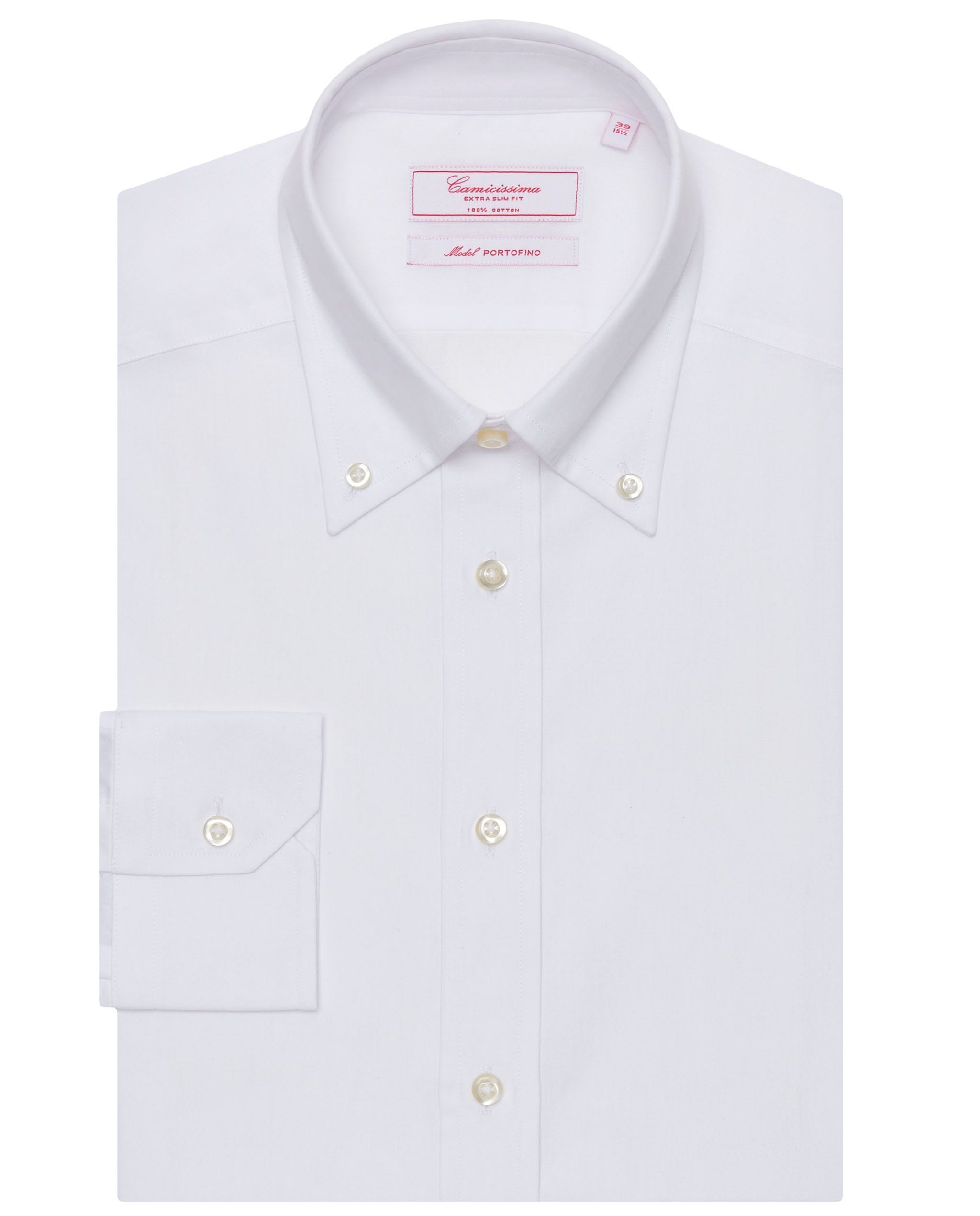 CAMICIA PERMANENT BIANCA, EXTRA SLIM PORTOFINO BUTTON DOWN