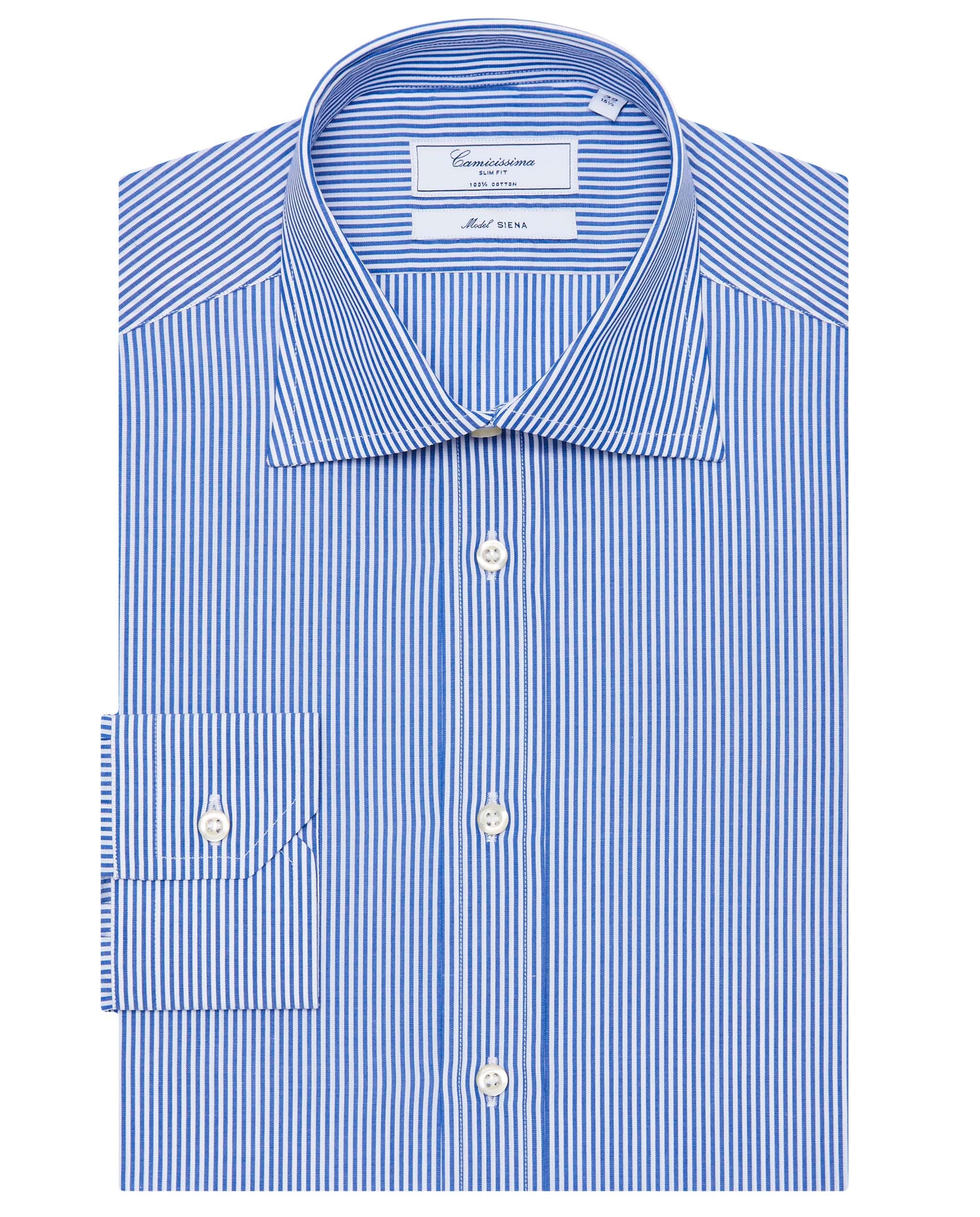 CAMICIA BLU SLIM FIT COLLO SEMI FRANCESE SIENA FRANCESE