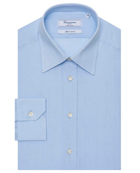 Camicia permanent azzurra, slim udine italiano_0